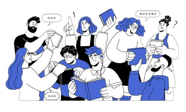People sharing ideas and learning together